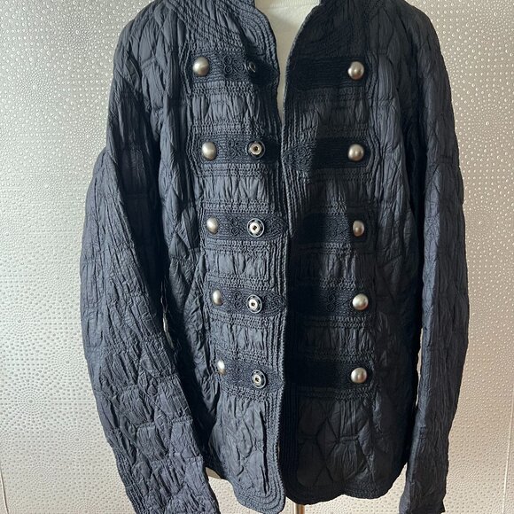 Ermanno Scervino Men's Blue Long Sleeve Button-Up Military Jacket Size 52